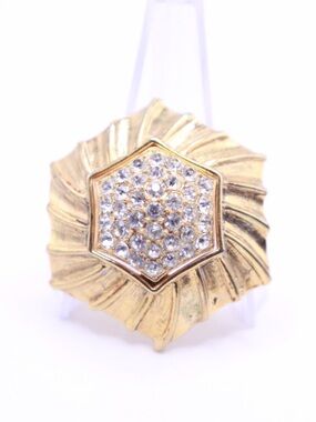 Vintage signed Schrager GoldTone with crystal Rhinestones